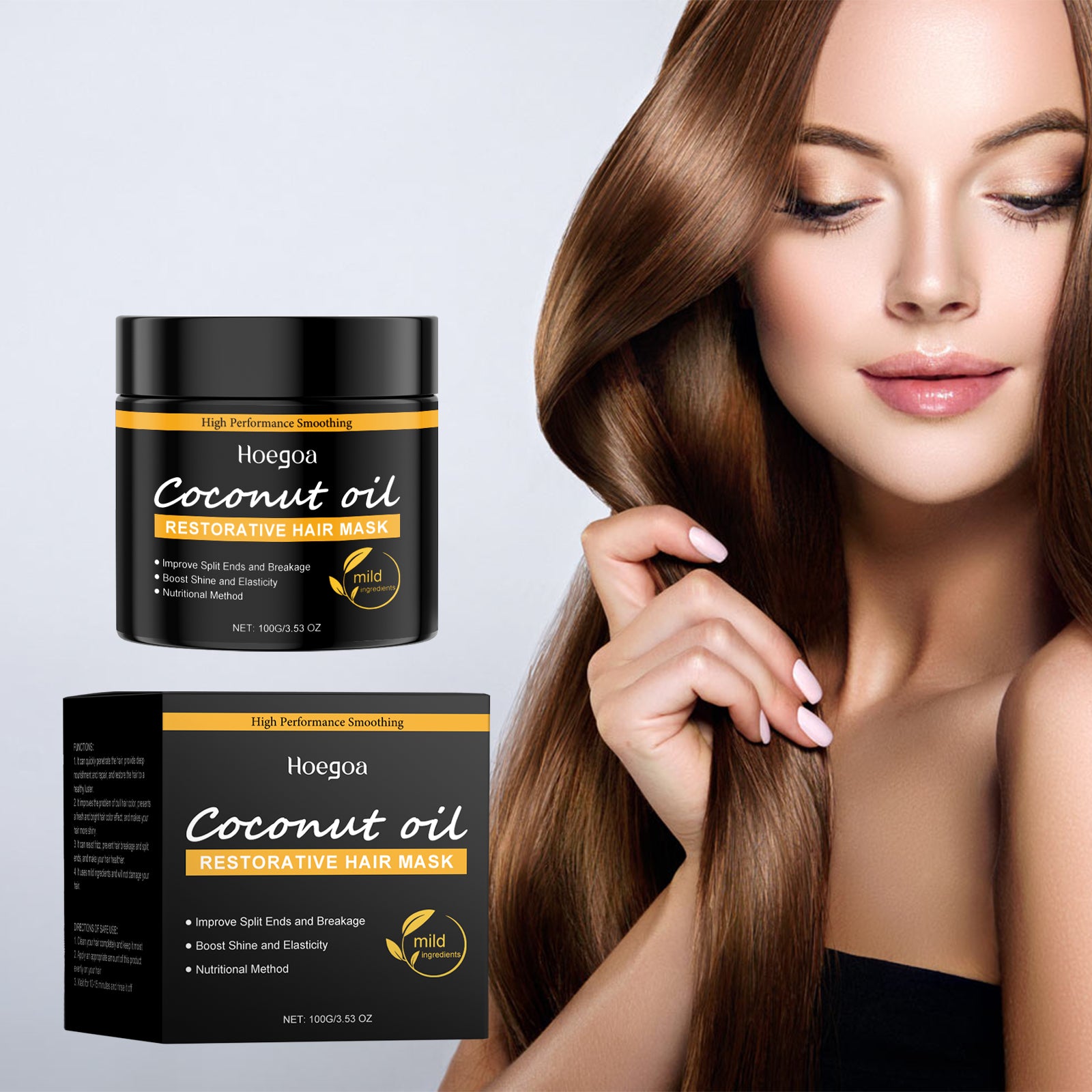 Coconut Oil Hair Mask Repair Dry Hair, Smooth And Glossy Hair Care Coconut Oil Hair Mask